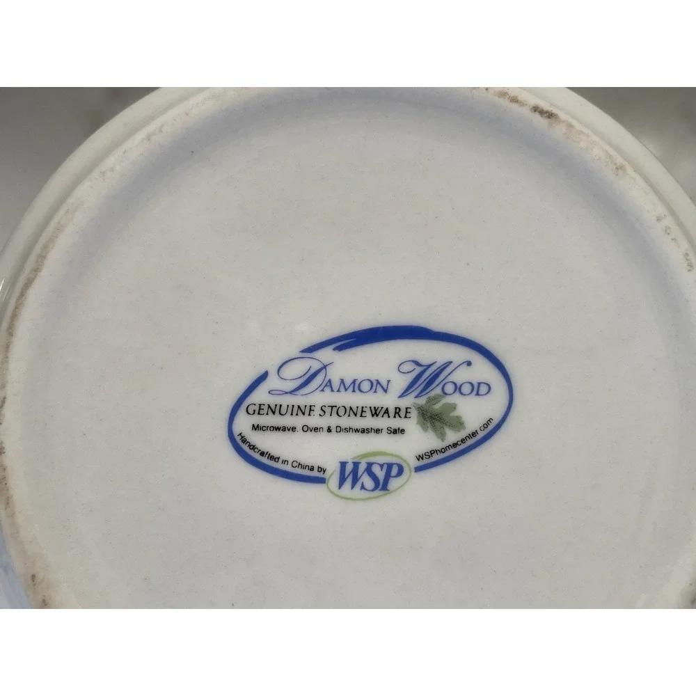 VTG Damon Wood Canister Set Of 4 W/ Lids Leaf Blue Bar, Farmhouse, Cottagecore